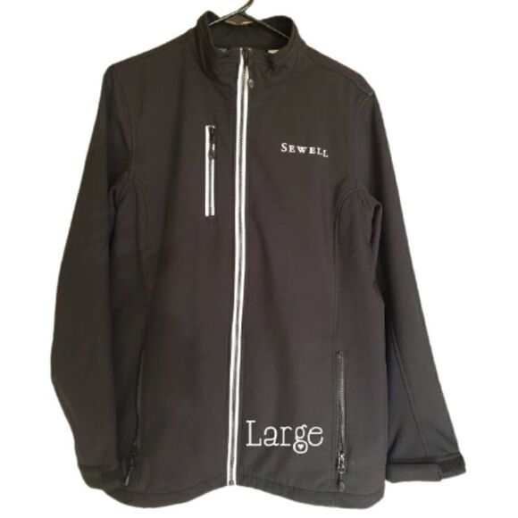 Men's Jacket Full Zip Tech Fleece Sport Jacket Black Large NWOT - Picture 1 of 7